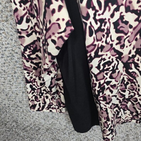 Susan Graver Jacket Womens Plus 3X Purple Animal Print Full Zip Weekend Ladies - Picture 3 of 7